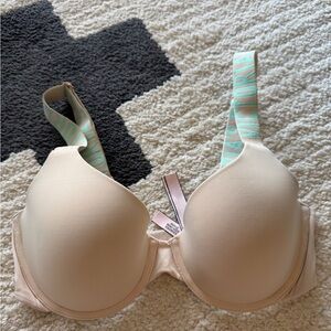 Victoria's Secret Cream Bra with Turquoise Accents